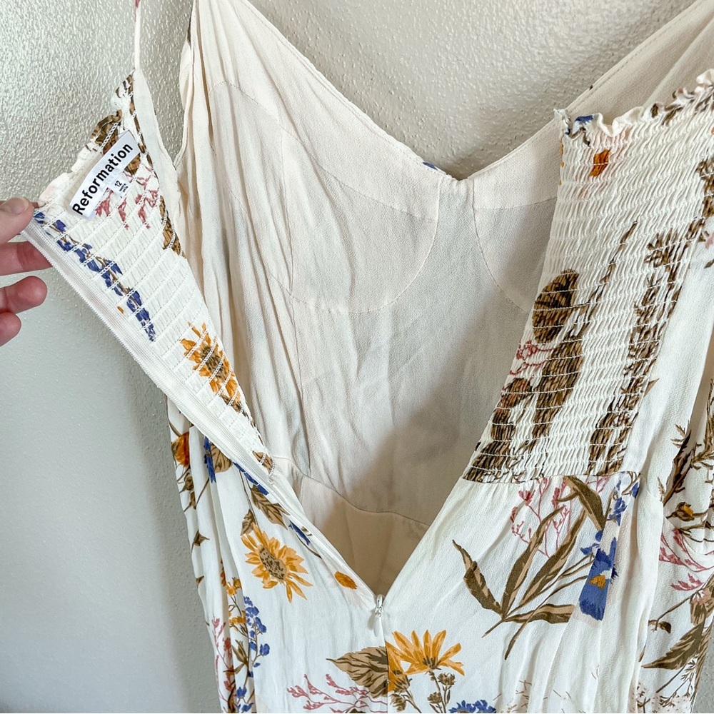 Reformation |  Kourtney Dress Frolic Floral Print Midi Dress, 12 - Picture 10 of 16
